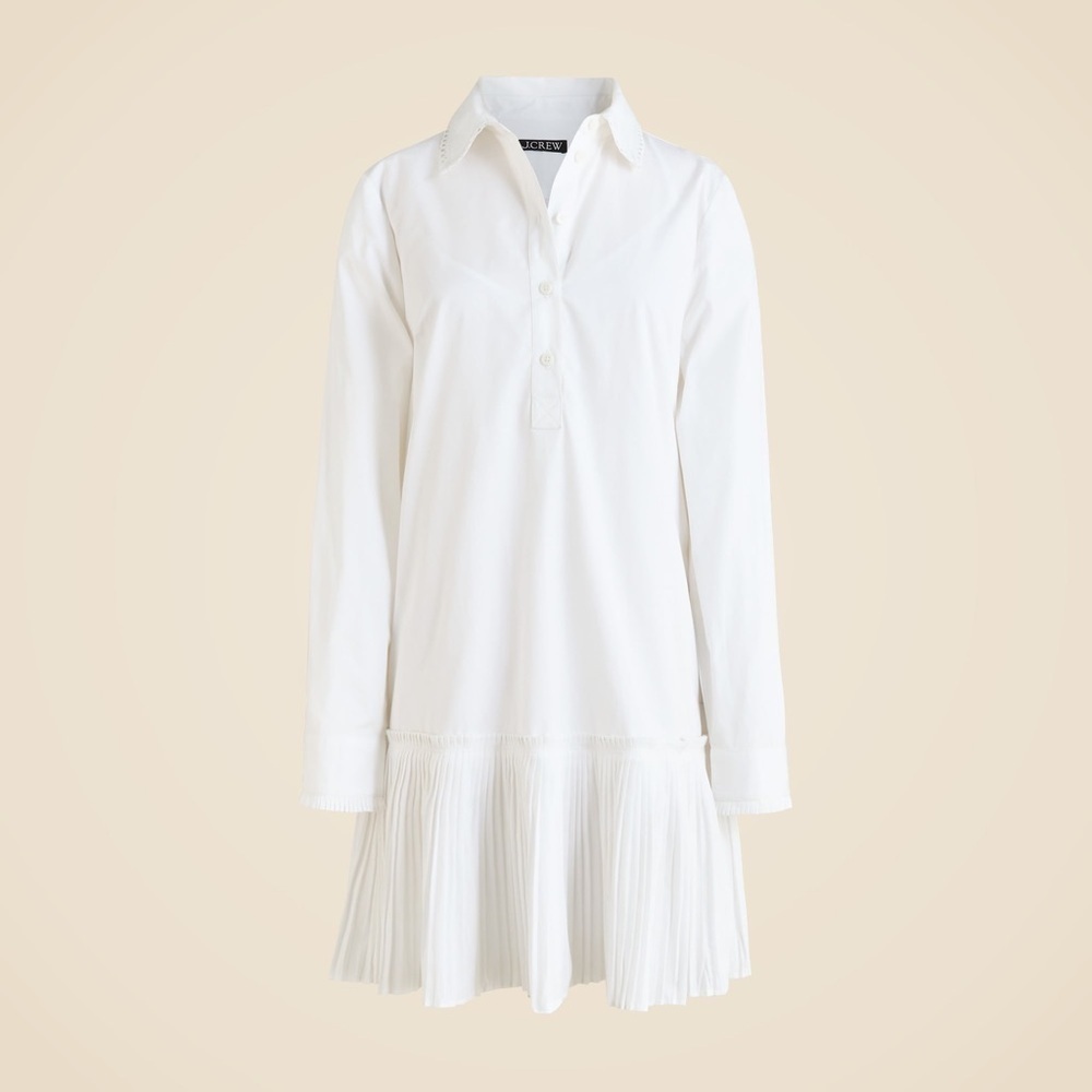 J crew Amelia long-sleeve shirt-dress in cotton poplin
